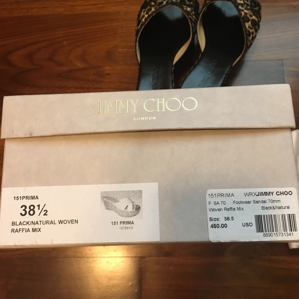 Jimmy Choo 151 Prima Raffia Leopard print platform - Picture 7 of 7
